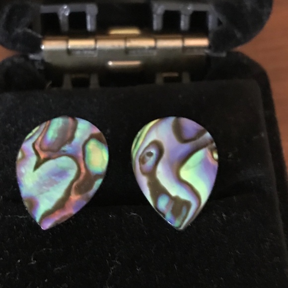 Teardrop Stud Earrings in Shell - Picture 2 of 6